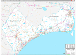 Myrtle Beach-Conway-North Myrtle Beach Metro Area Wall Map Premium Style 2026